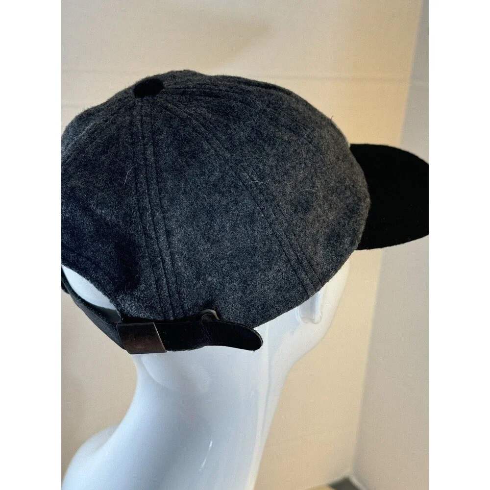 VTG Adidas Gray Black Wool Blend Baseball Hat/Cap Adjustable LOGO Patch